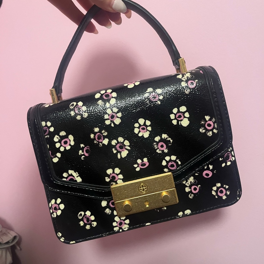 Tory Burch patent leather top handle crossbody